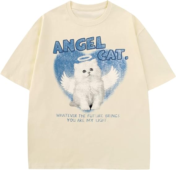 Graphic Oversize Shirt Unisex Streetwear Casual Tunic Tops Loose Fit Summer Tee Shirts Cotton Tshirts