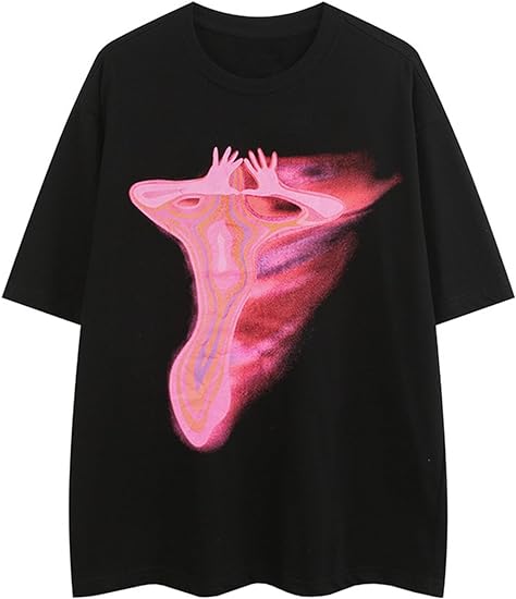 Graphic Oversize Shirt Unisex Streetwear Casual Tunic Tops Loose Fit Summer Tee Shirts Cotton Tshirts