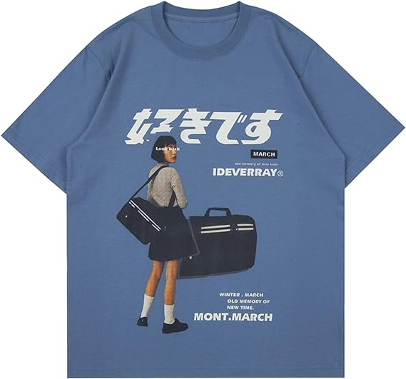 Graphic Oversize Shirt Unisex Streetwear Casual Tunic Tops Loose Fit Summer Tee Shirts Cotton Tshirts