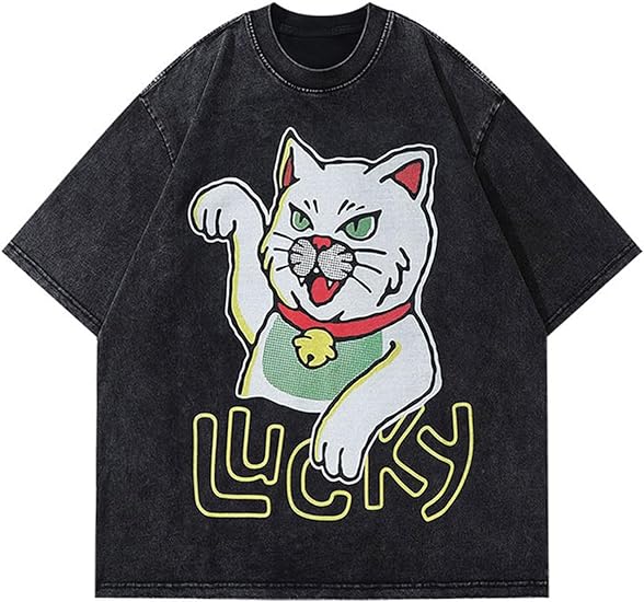 Graphic Oversize Shirt Unisex Streetwear Casual Tunic Tops Loose Fit Summer Tee Shirts Cotton Tshirts