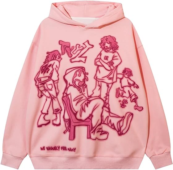 Oversized Hoodie Pullover Unisex Graphic Sweatshirts Hoodies Casual Tunic Anime Streetwear Aesthetic Top