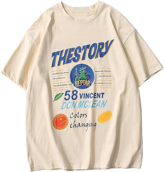 Graphic Oversize Shirt Unisex Streetwear Casual Tunic Tops Loose Fit Summer Tee Shirts Cotton Tshirts