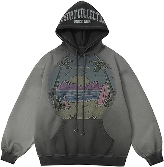 Oversized Hoodie Pullover Unisex Graphic Sweatshirts Hoodies Casual Tunic Anime Streetwear Aesthetic Top