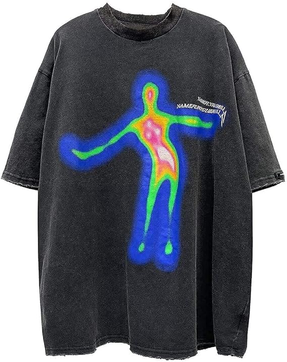 Graphic Oversize Shirt Unisex Streetwear Casual Tunic Tops Loose Fit Summer Tee Shirts Cotton Tshirts