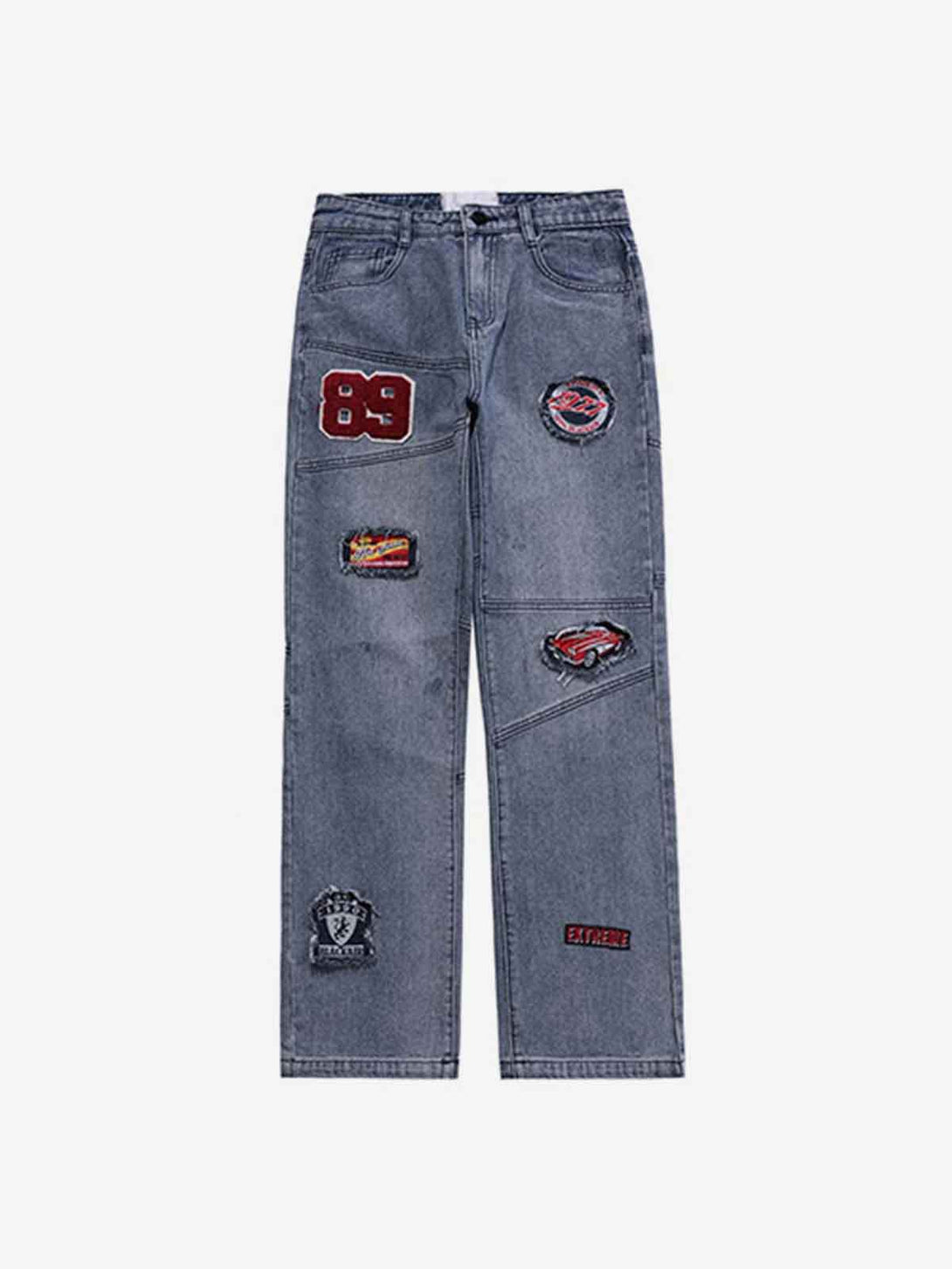 Embroidered Racing Jean - laixton