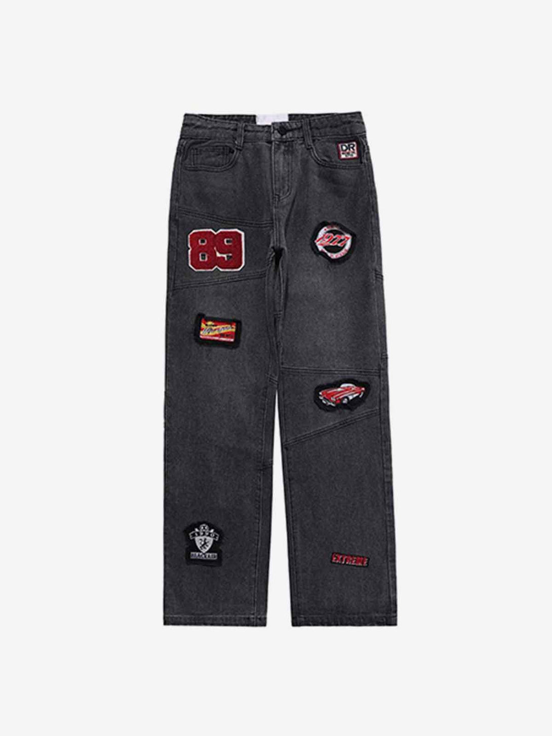 Embroidered Racing Jean - laixton