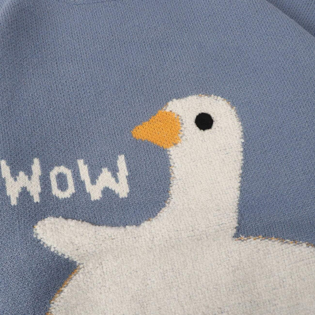 Cute Goose Pattern Knitted Sweater - laixton