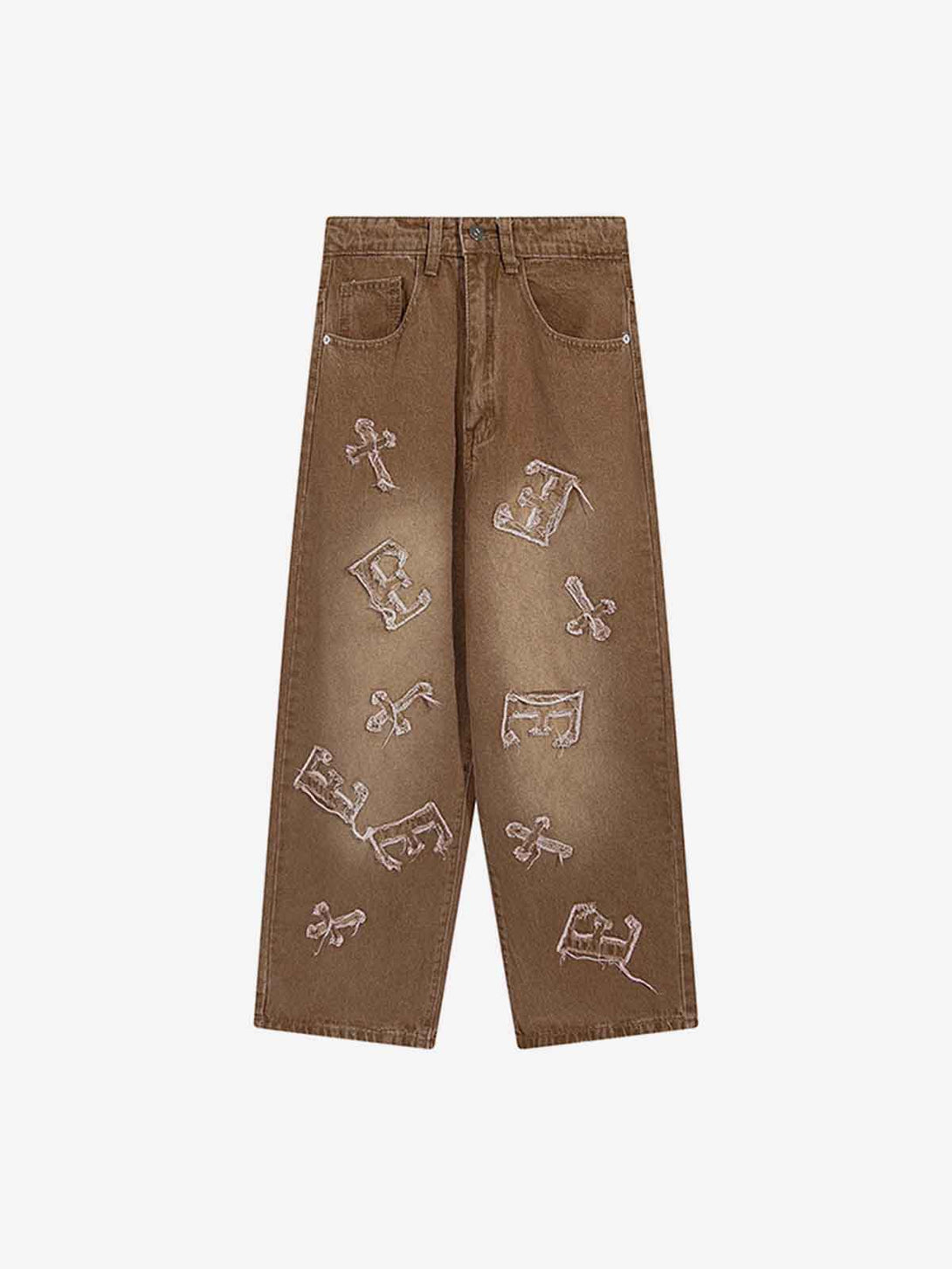 Vintage Letter Embroidery Jean - laixton