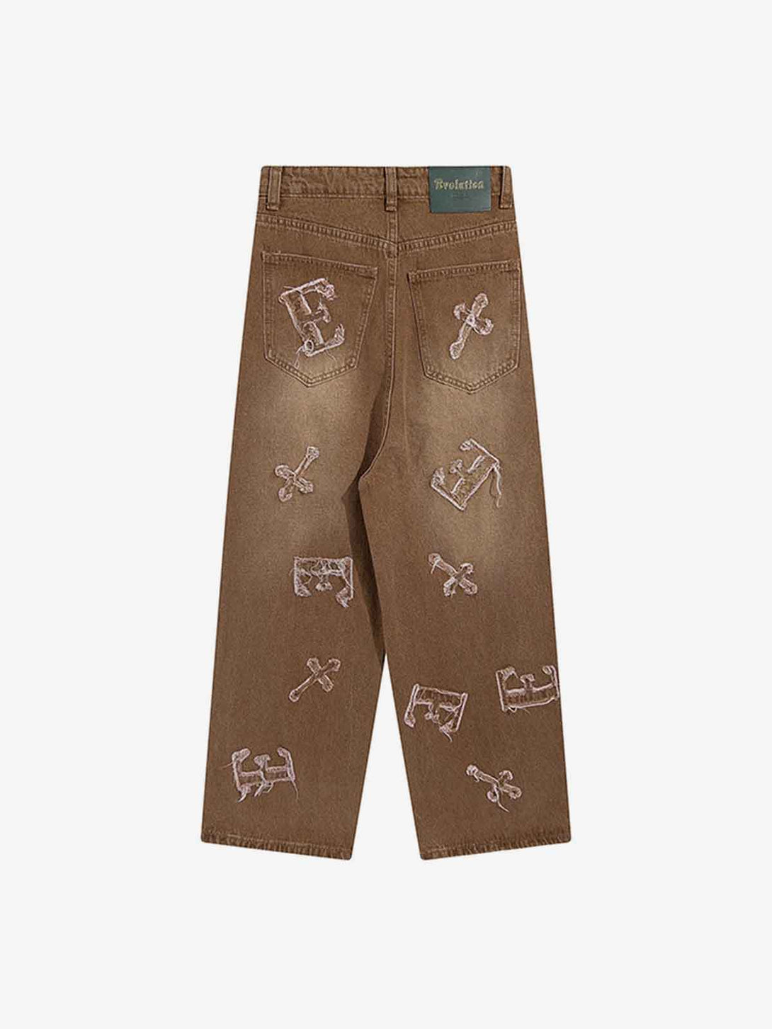 Vintage Letter Embroidery Jean - laixton
