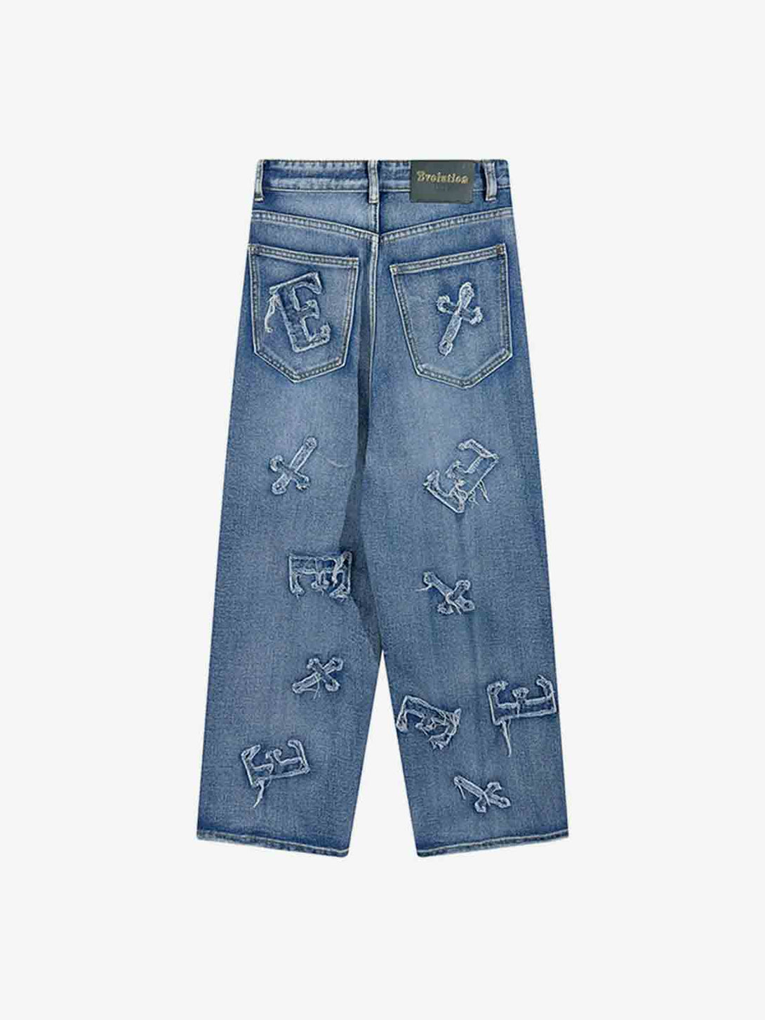 Vintage Letter Embroidery Jean - laixton