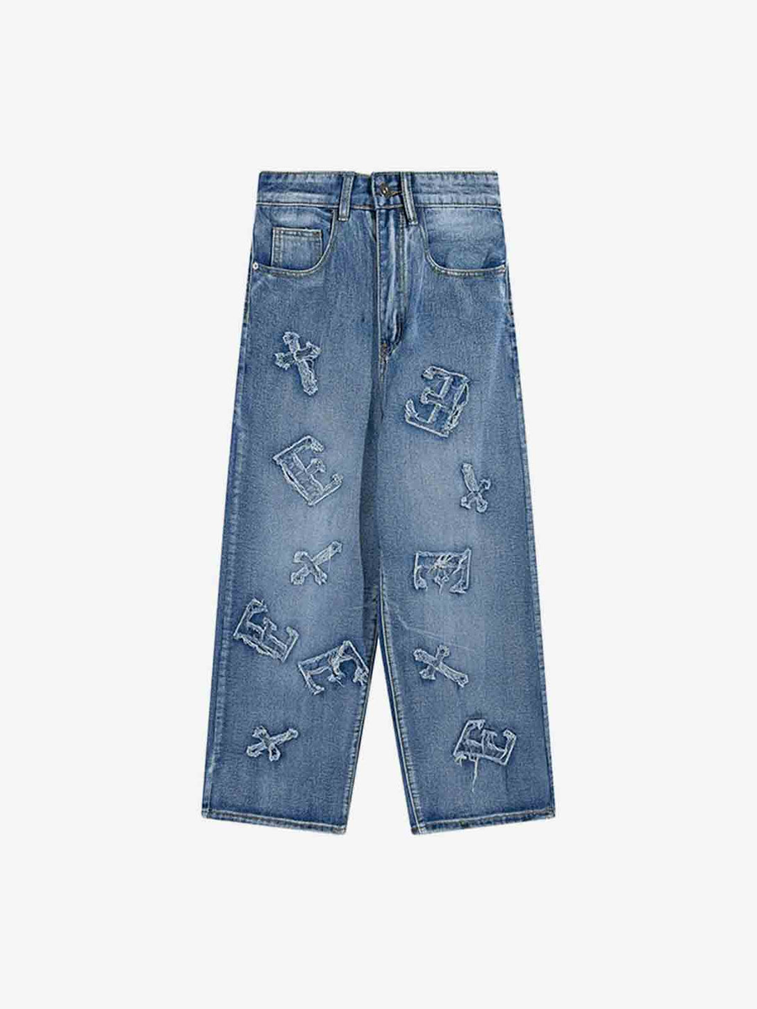 Vintage Letter Embroidery Jean - laixton