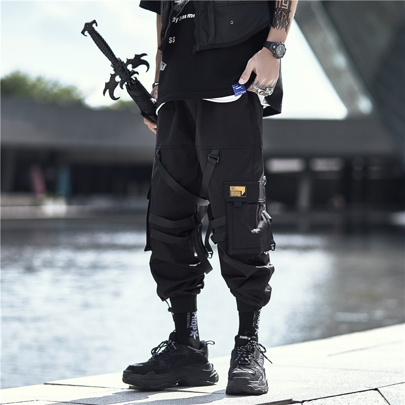 Solid Color Casual Cargo Pants - laixton