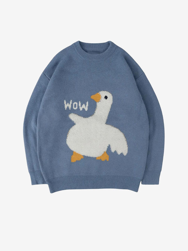 Cute Goose Pattern Knitted Sweater - laixton