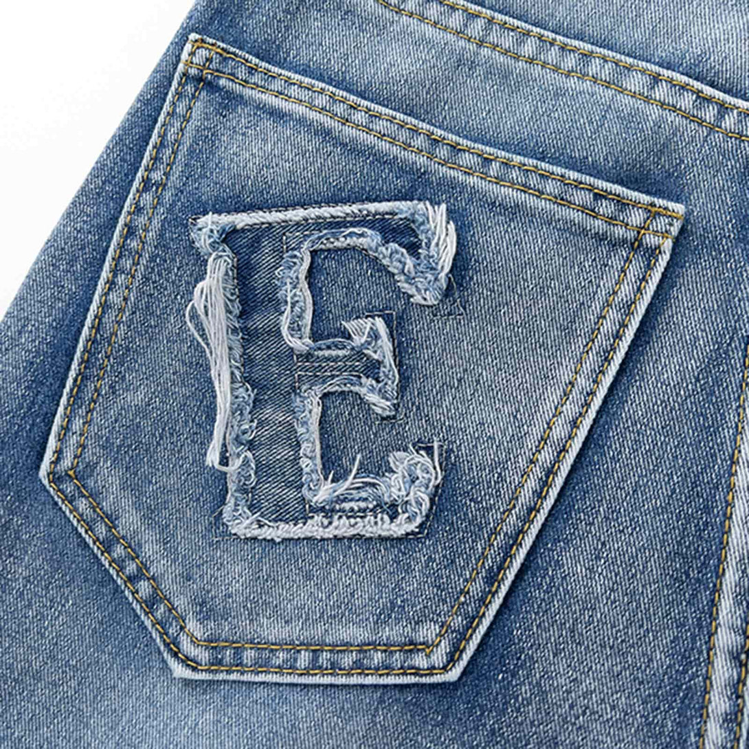 Vintage Letter Embroidery Jean - laixton