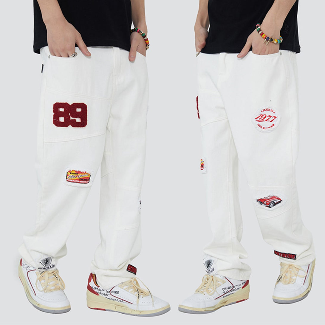 Embroidered Racing Jean - laixton