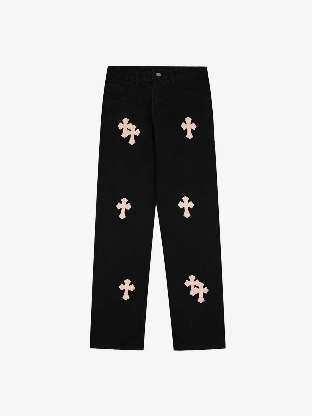 Washed And Printed Patterned Jean - laixton