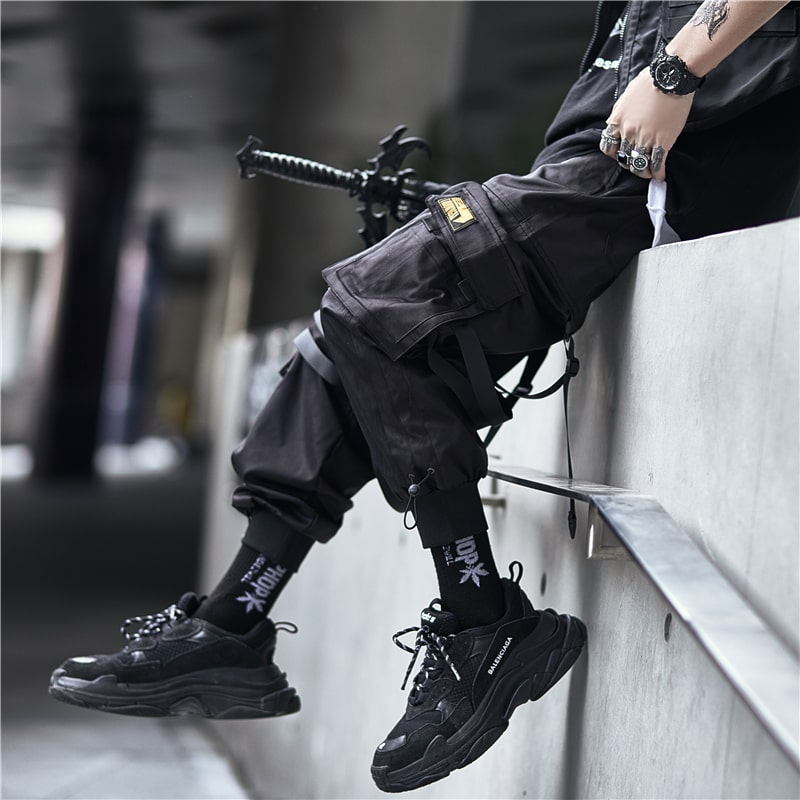 Solid Color Casual Cargo Pants - laixton