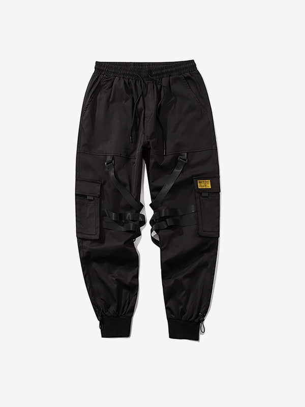 Solid Color Casual Cargo Pants - laixton