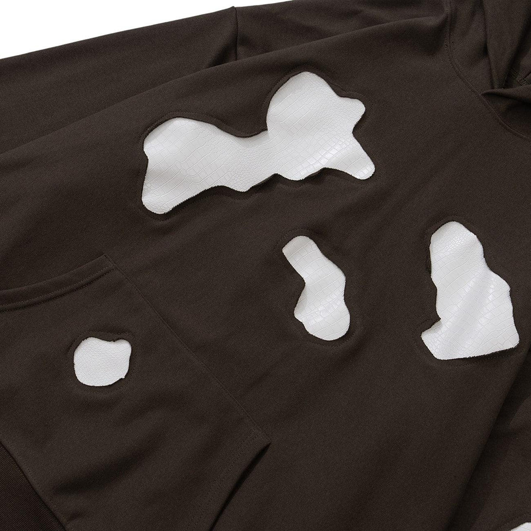 Cow Patch Cropping Hoodie - laixton