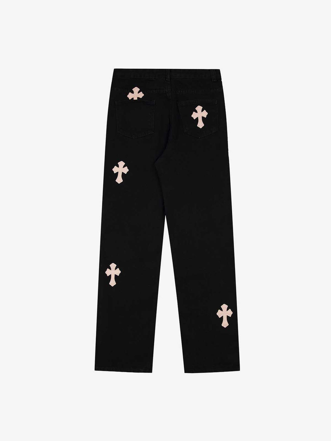 Washed And Printed Patterned Jean - laixton
