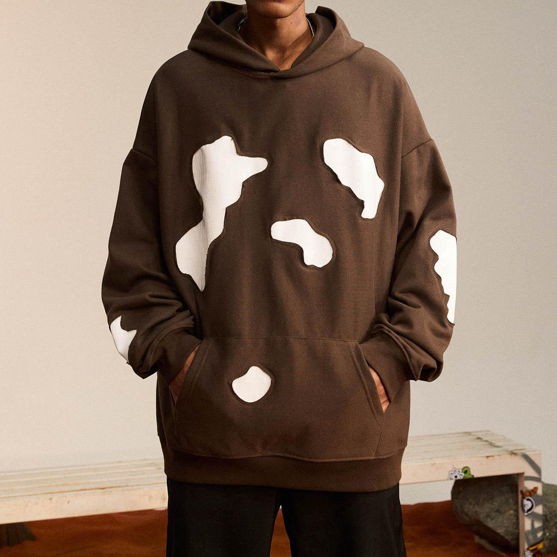 Cow Patch Cropping Hoodie - laixton