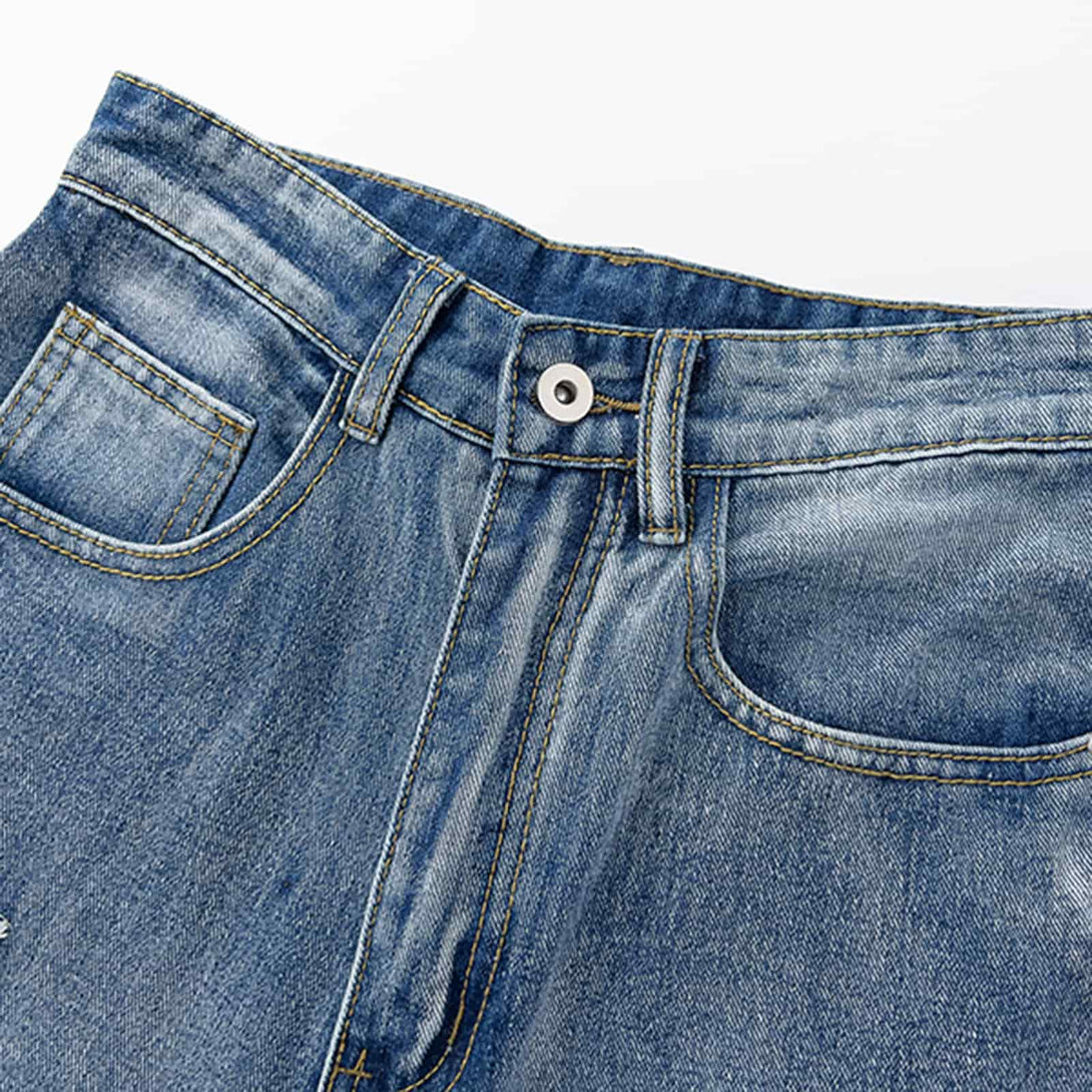 Vintage Letter Embroidery Jean - laixton