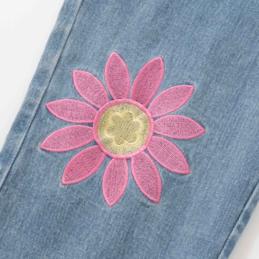 Retro Small Flower Jean - laixton