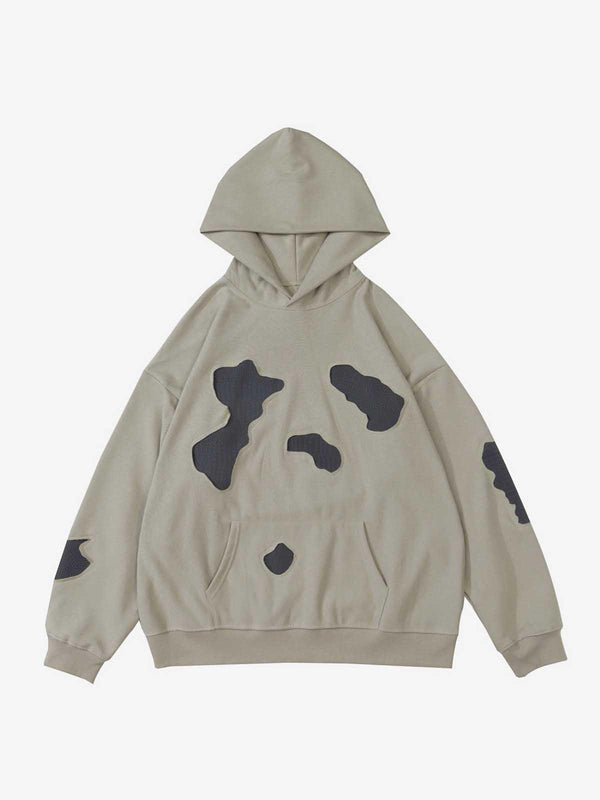 Cow Patch Cropping Hoodie - laixton