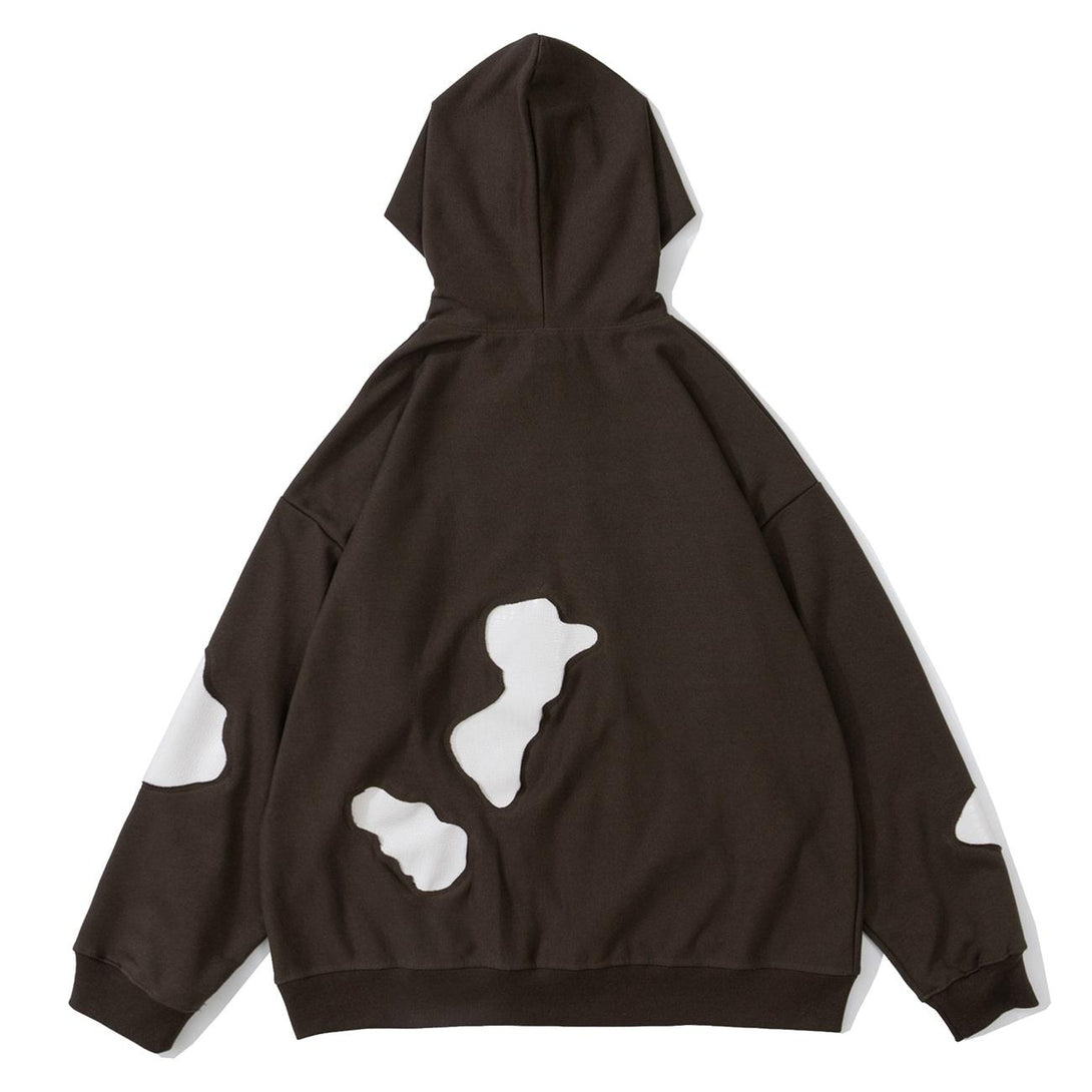 Cow Patch Cropping Hoodie - laixton