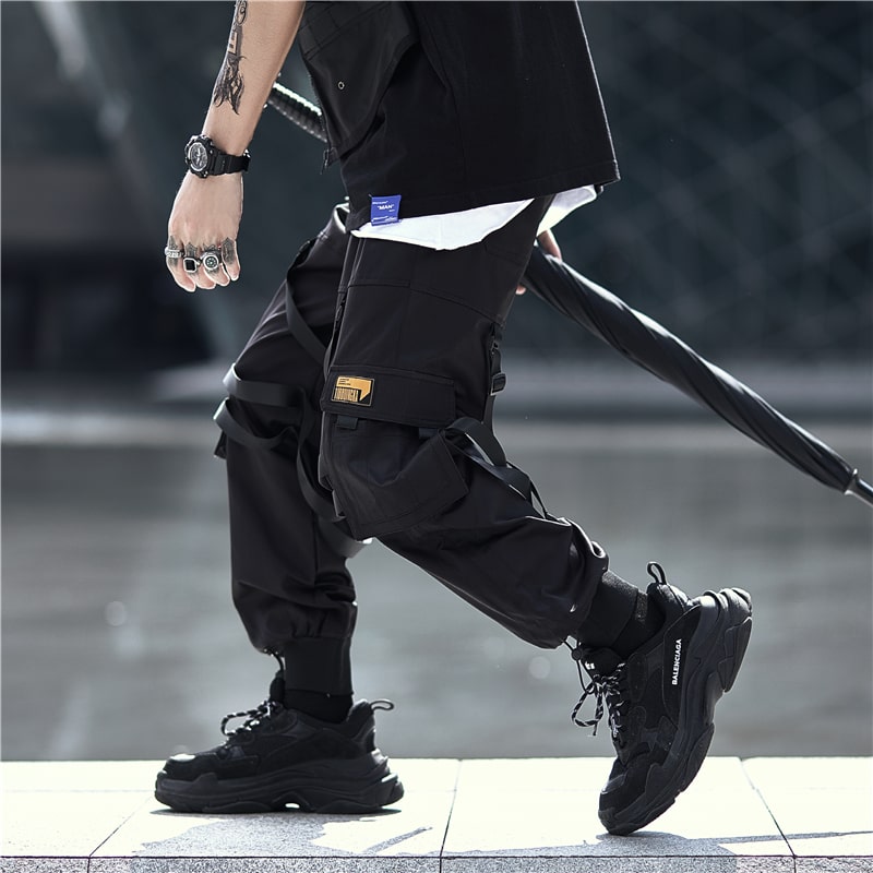 Solid Color Casual Cargo Pants - laixton