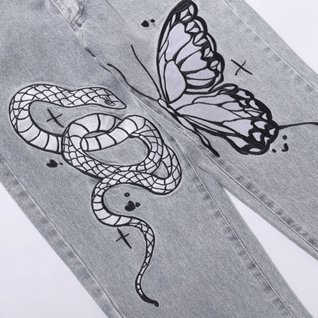 "Mysterious Trap" Embroidery Jean - laixton