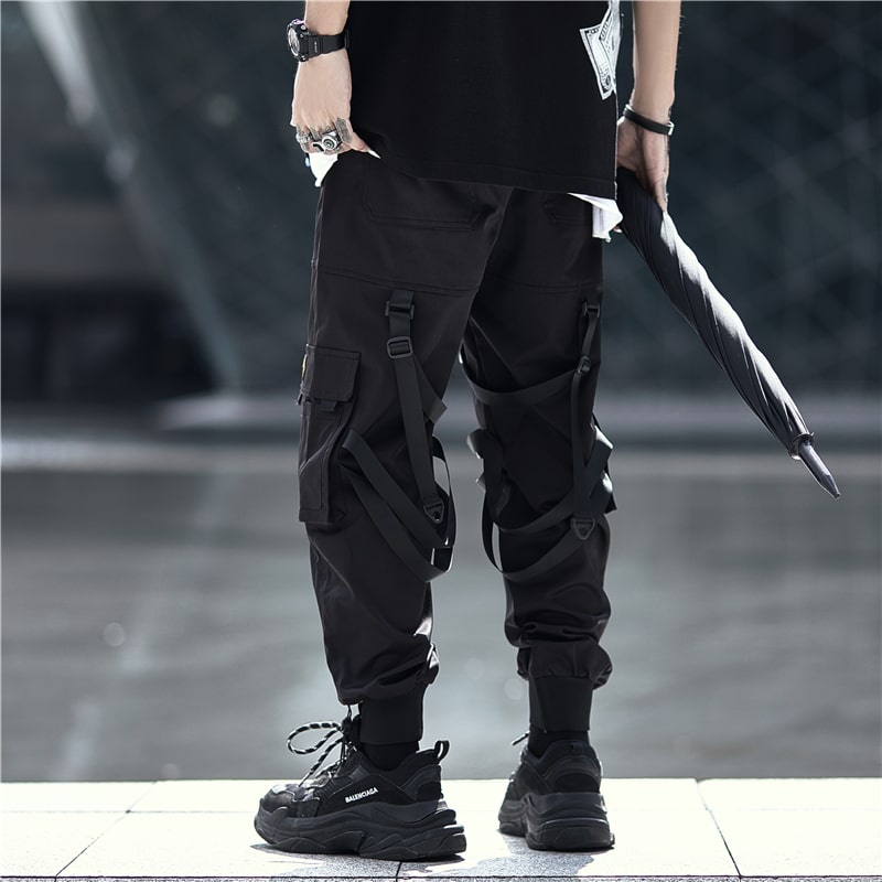 Solid Color Casual Cargo Pants - laixton