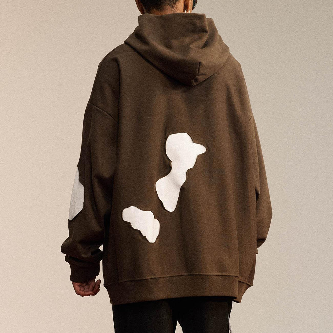 Cow Patch Cropping Hoodie - laixton