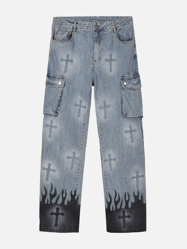 Laixton Flame & Cross Vibe Slim Jeans