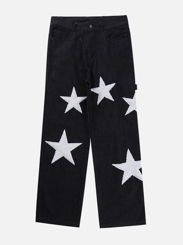 Laixton Flocked Pentagram Jeans