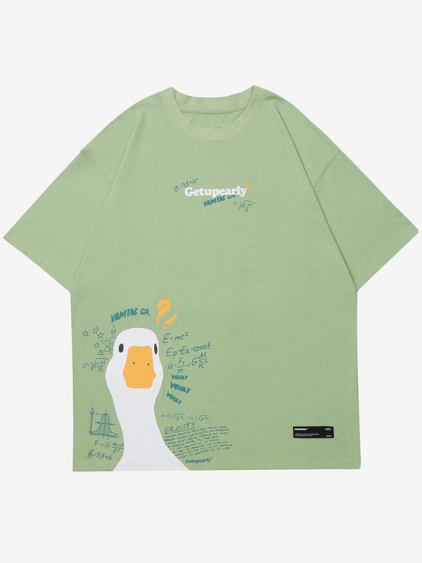 Cartoon Goose Graphic Tee - laixton
