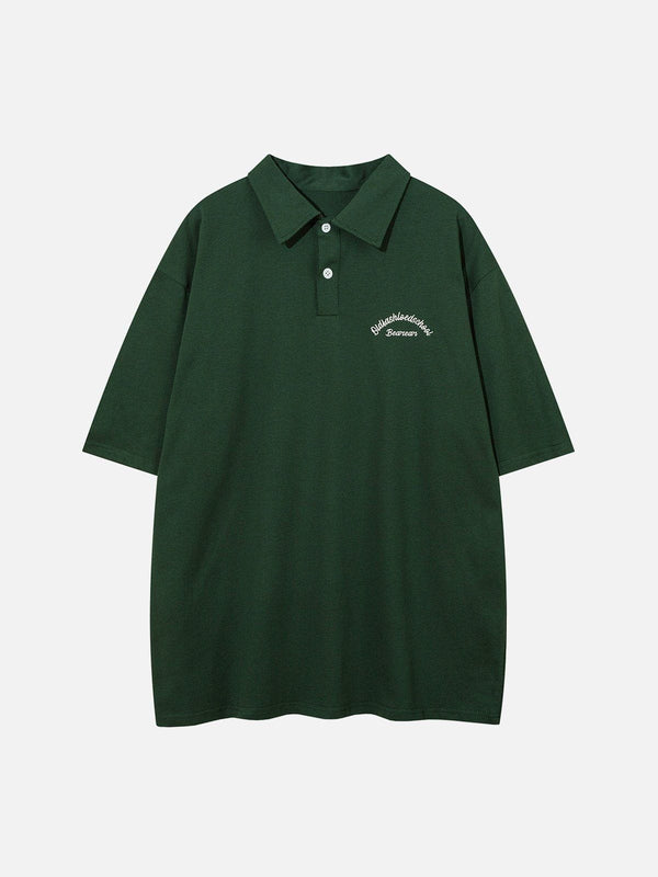Laixton Polo Collar Flocking Print Tee