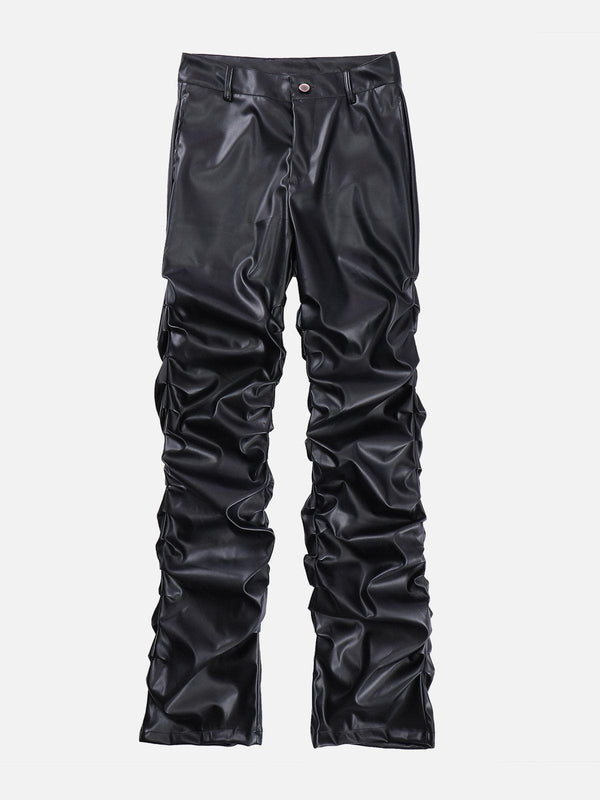 Laixton Solid Crinkled PU Pants