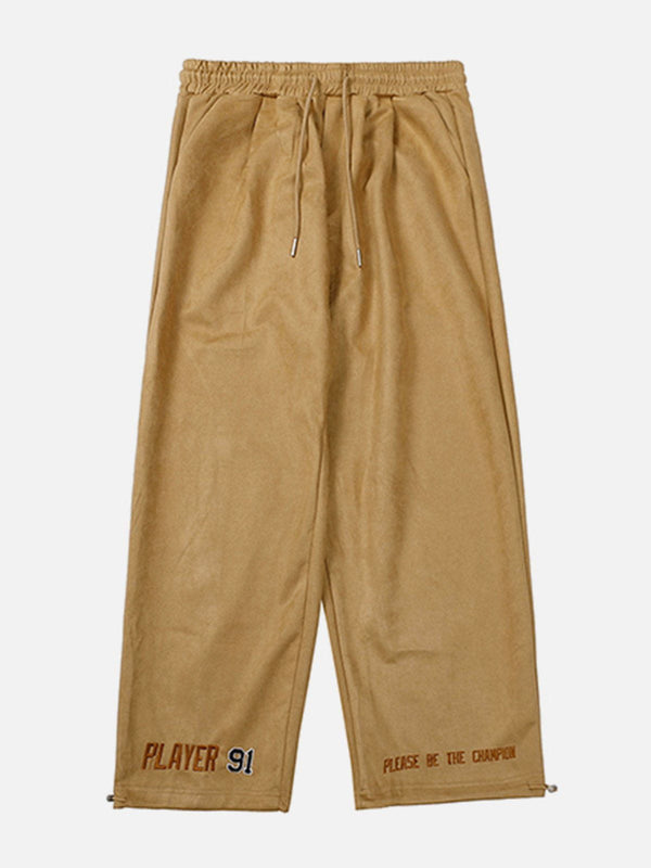 Laixton Vintage Sporty Suede Pants - laixton