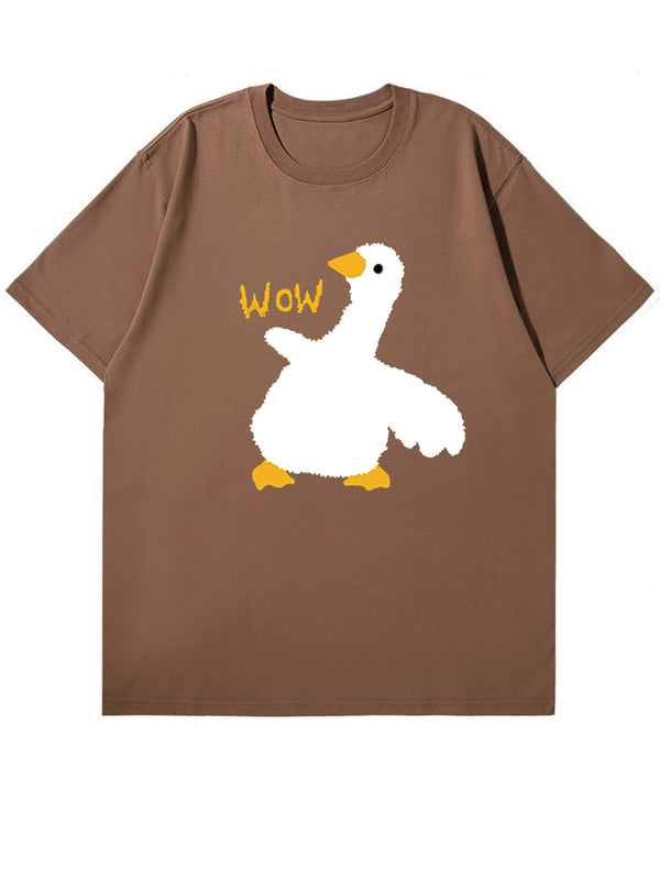 Laixton Cartoon Wow Duck Graphic Tee